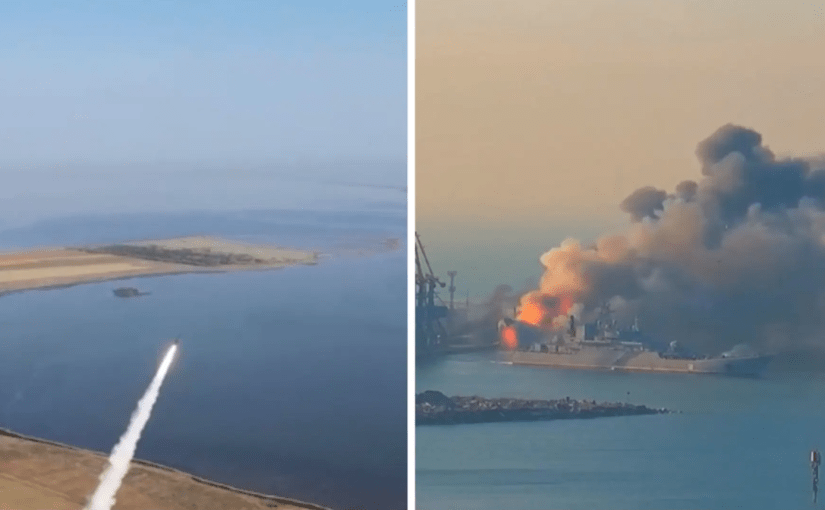 Залужний показав епічне відео знищення ворожого корабля ➤ Prozoro.net.ua