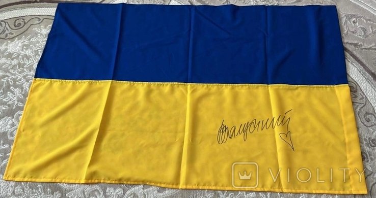 Прапор України з підписом Залужного