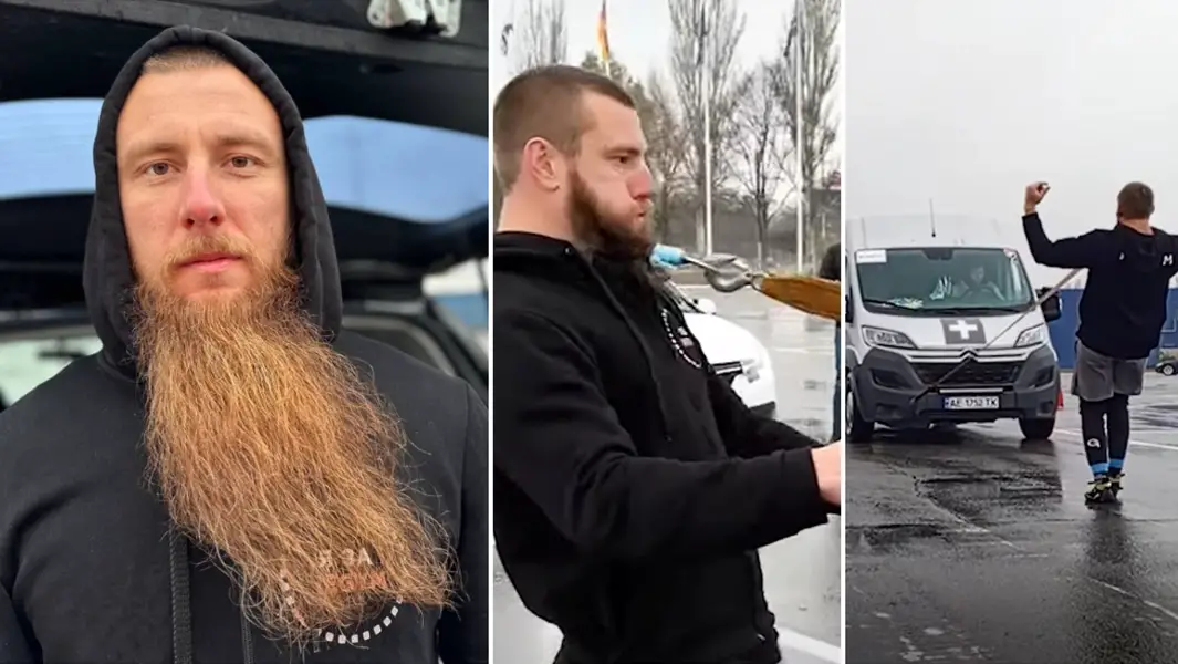 Українець протягнув бородою вантажний мікроавтобус: фото