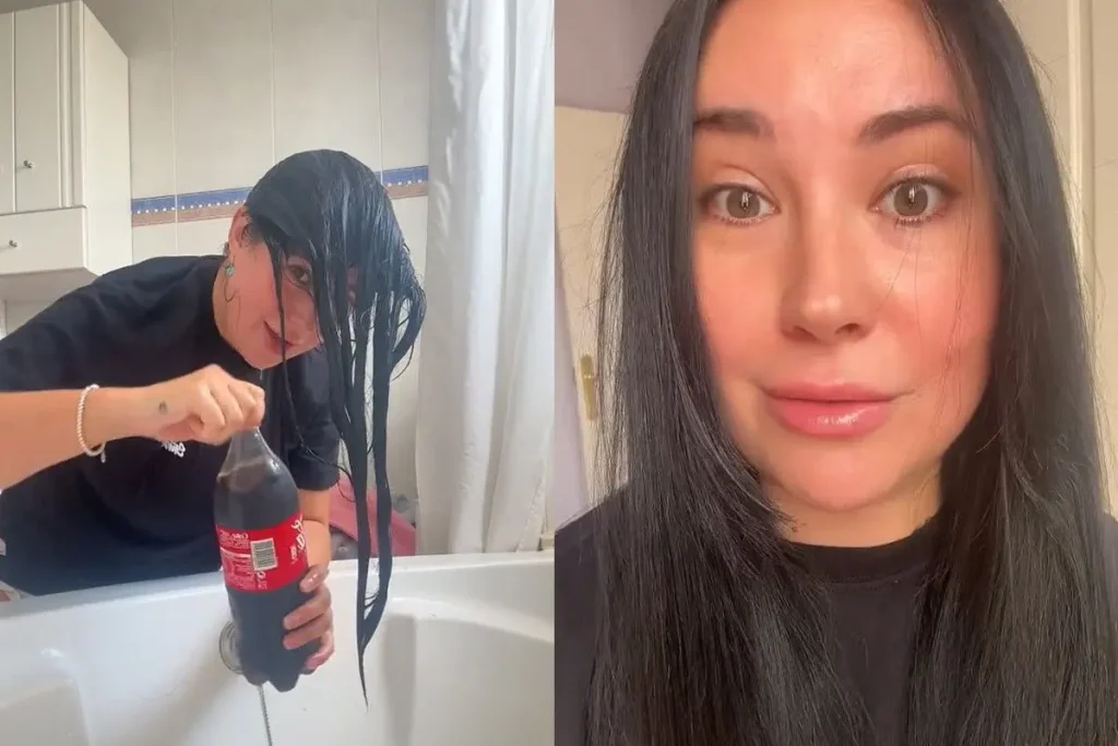 Coca-Cola,beautymariyka,лайфхак з TikTok Coca-Cola Coca-Cola замість шампуню: блогерка протестувала б’юті-лайфгак із TikTok