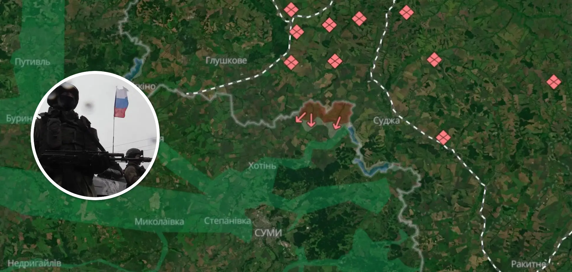 Росія стягує 50 000 військових до кордону із Сумщиною