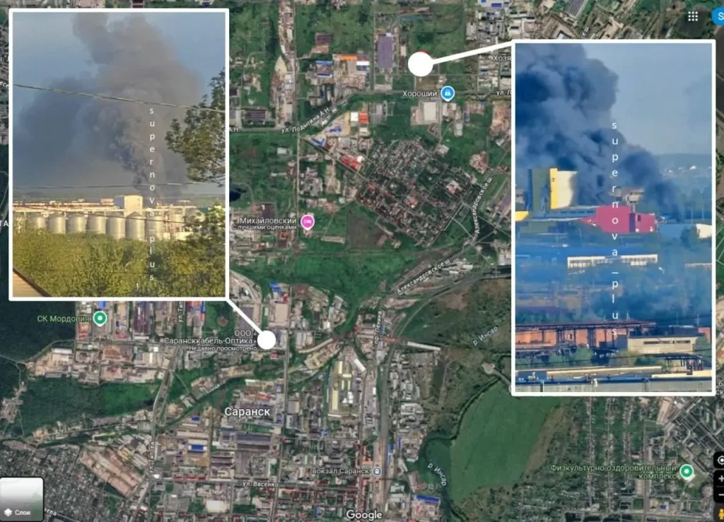 Завод з виробництва оптоволокна,Вибухи у Саранську,Наслідки атаки дронів по Росії Завод з виробництва оптоволокна Наслідки атаки дронів по Росії