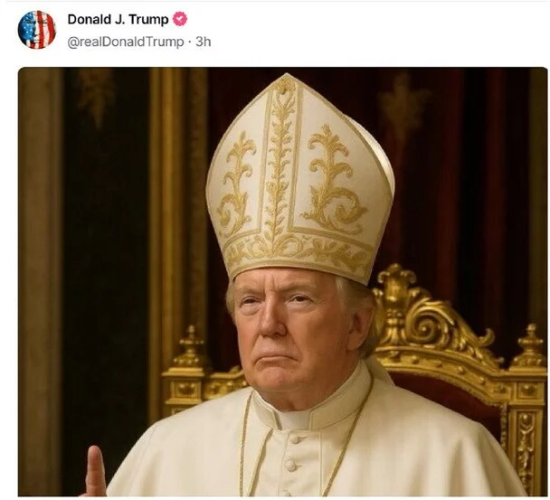 Трамп,Папа Римський,Штучний інтелект,фотографії,Truth Social Трамп Трамп Папа Римський