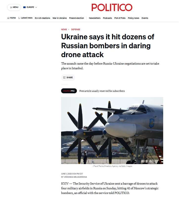Politico: Смілива операція і десятки знищених літаків