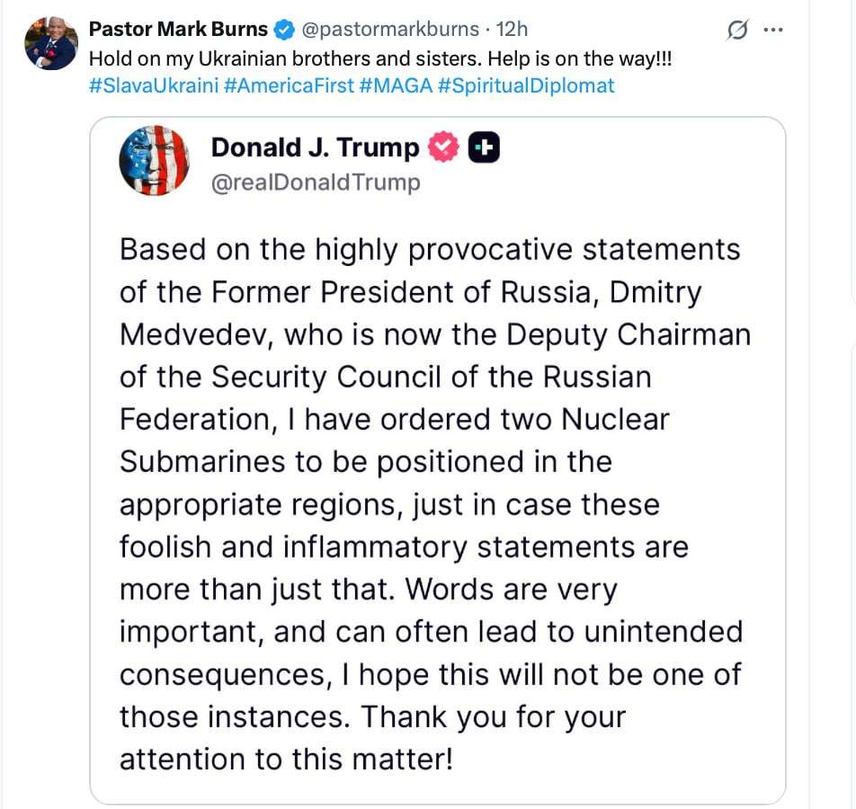 Духовний радник Трампа,Марк Бернс,Трамп підводні човни Духовний радник Трампа Марк Бернс