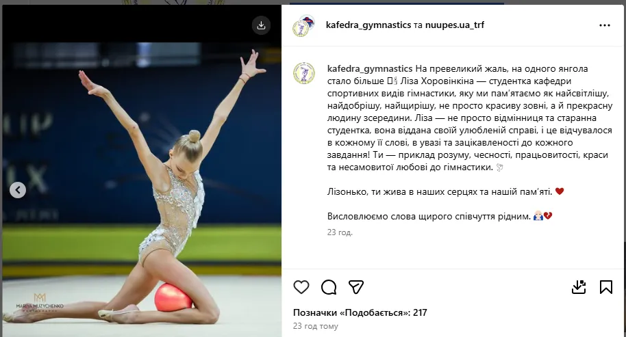 Хоровінкіна спортивні досягнення