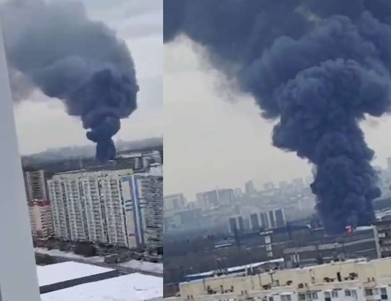 У Новосибірську в РФ горить завод, який обслуговує ВПК (відео і фото)